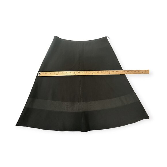 Prada Black Wool A-Line Skirt IT 46 / US 10 Ribbon Bow Trim Made in Italy - Picture 12 of 13